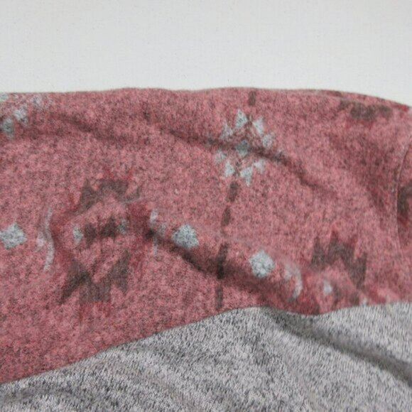 Maurices womens heathered gray red Navajo sleeve tied crew tee 1X NWT - Picture 2 of 5